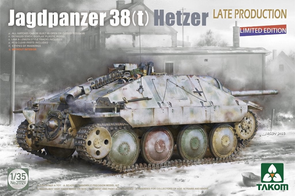 TAKOM 2172X Jagdpanzer 38(t) Hetzer LATE-Limited Ed. 1/35, Hobby & Loisirs créatifs, Neuf, Autres marques, Tank, Enlèvement ou Envoi