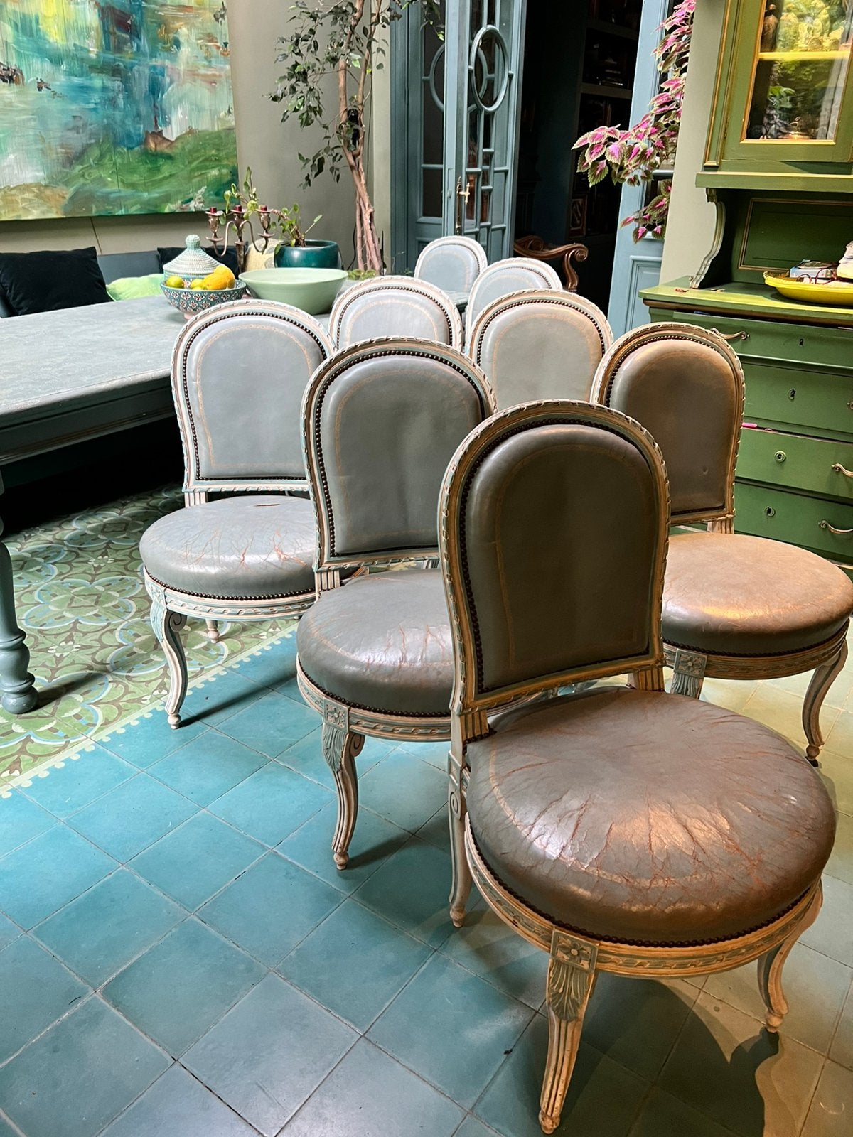 8 originele stoelen, Antiek en Kunst, Antiek | Meubels | Stoelen en Sofa's, Ophalen