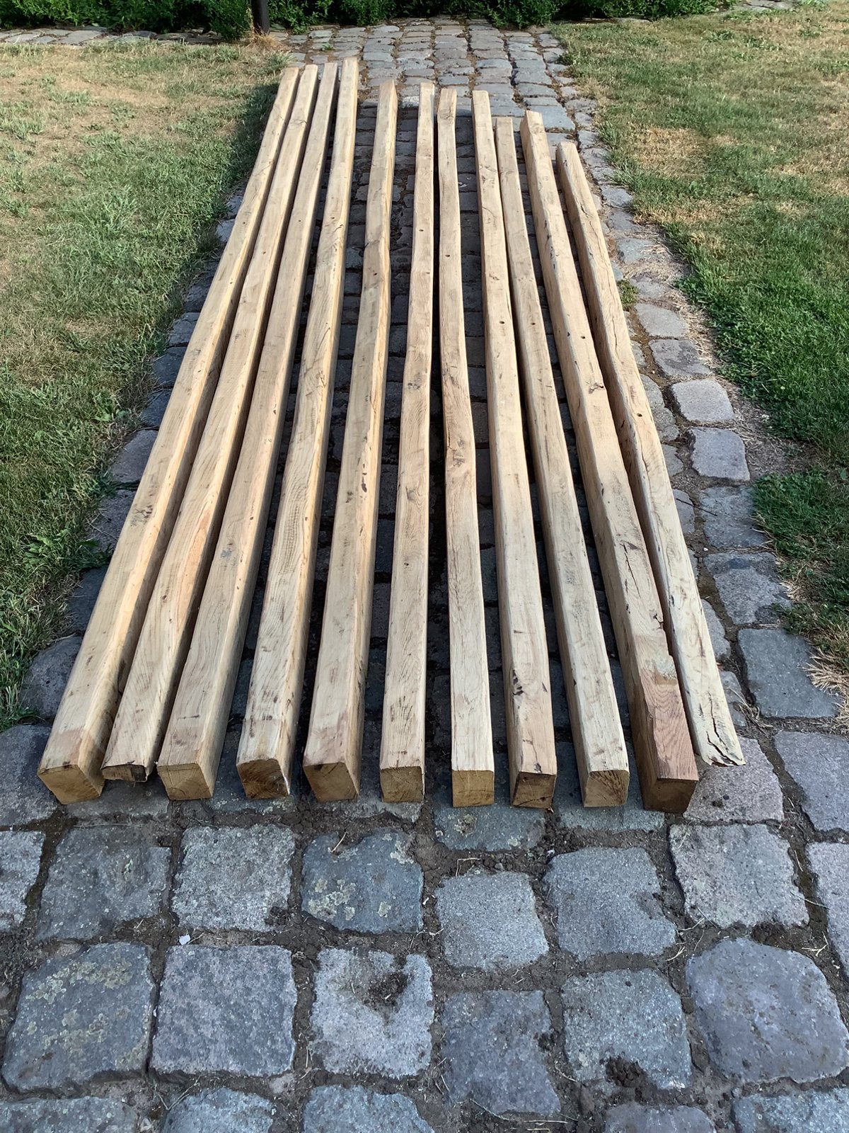Massief eiken balken, Doe-het-zelf en Bouw, Hout en Planken, Ophalen, Zo goed als nieuw, Eiken