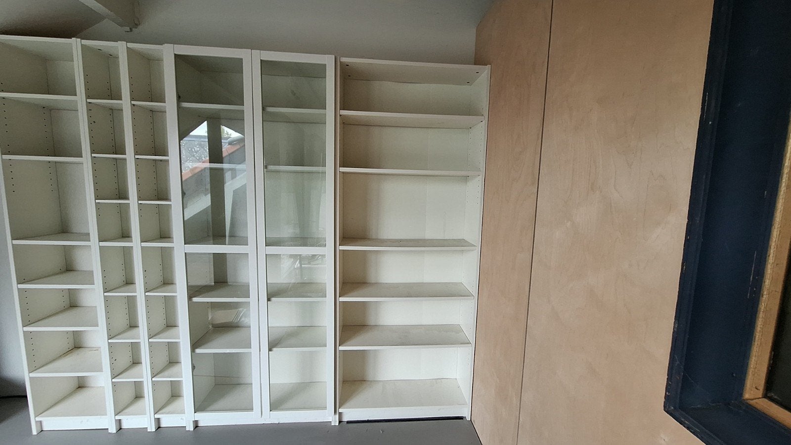 Complete wandopstelling BILLY boekenkasten (wit,240cm breed), Maison & Meubles, Avec porte(s), 25 à 50 cm, 200 cm ou plus, Enlèvement