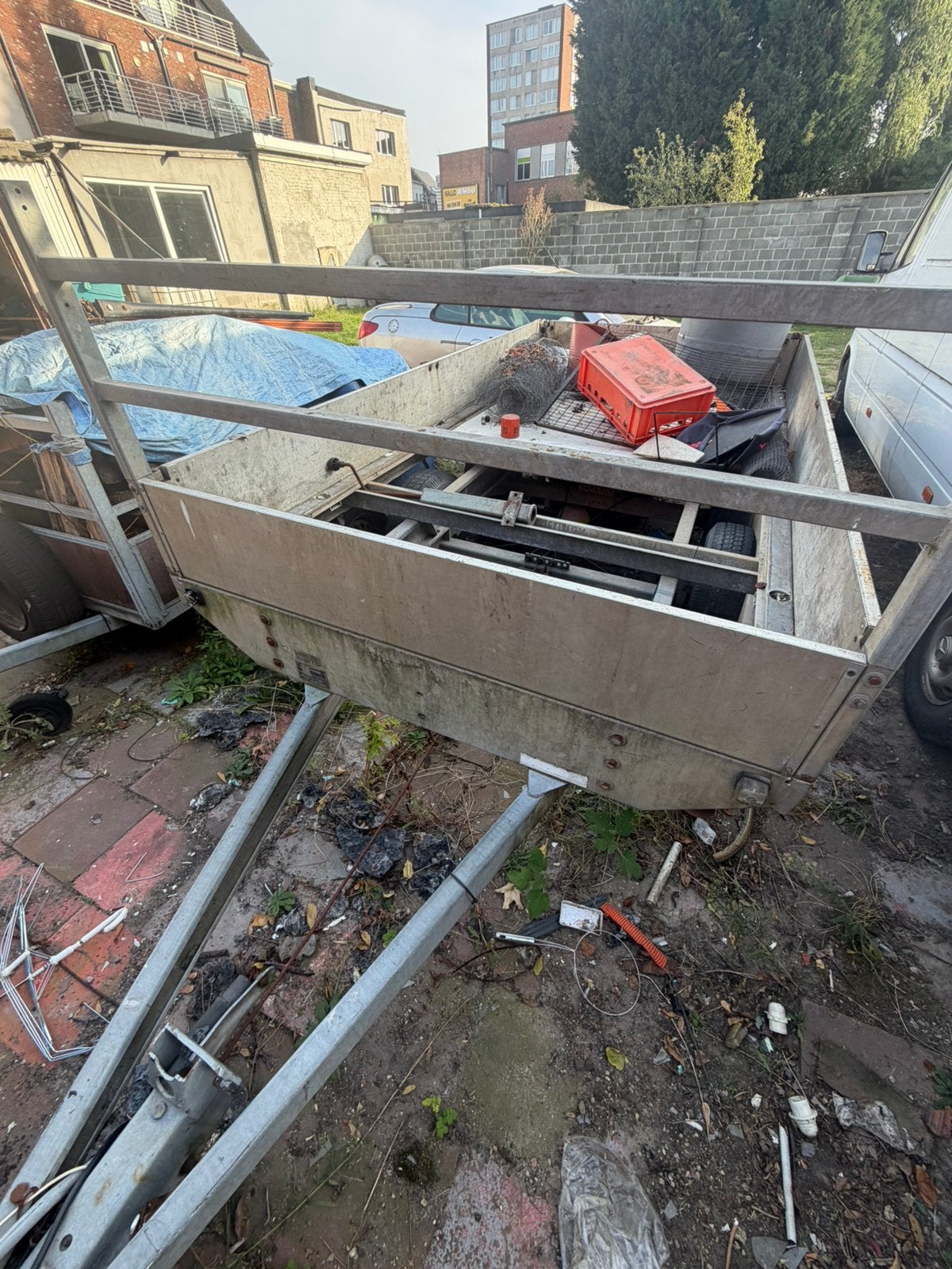 Saris P30A dubbelas aanhangwagen 325x170 – 2700 kg geremd, Auto diversen, Ophalen, Gebruikt