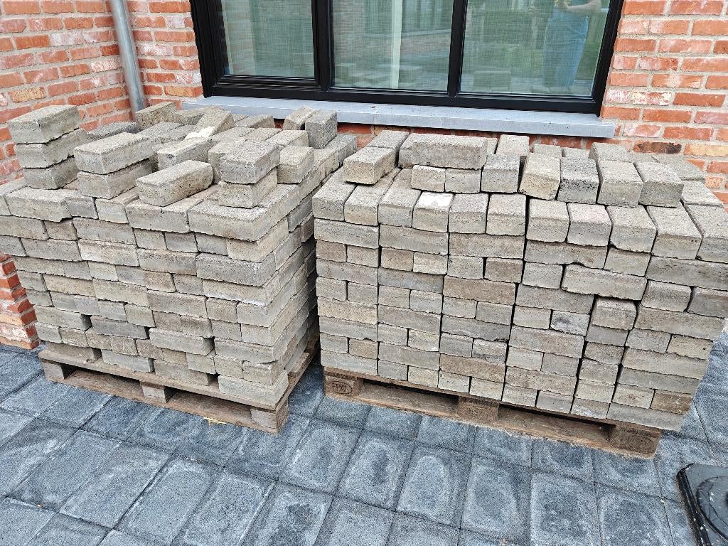 Klinkers - Betonklinkers 11x22cm - 7cm dikte (19m²), Ophalen, Gebruikt, Klinkers, 10 m² of meer