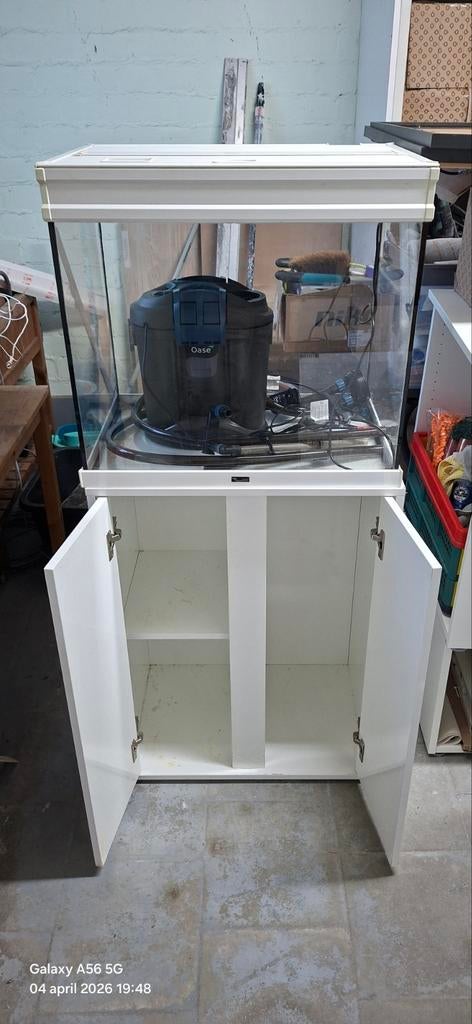 Aquarium 60L + kast + osmose aparaat + stenen, Ophalen, Verwarming, Leeg aquarium, Aquatlantis