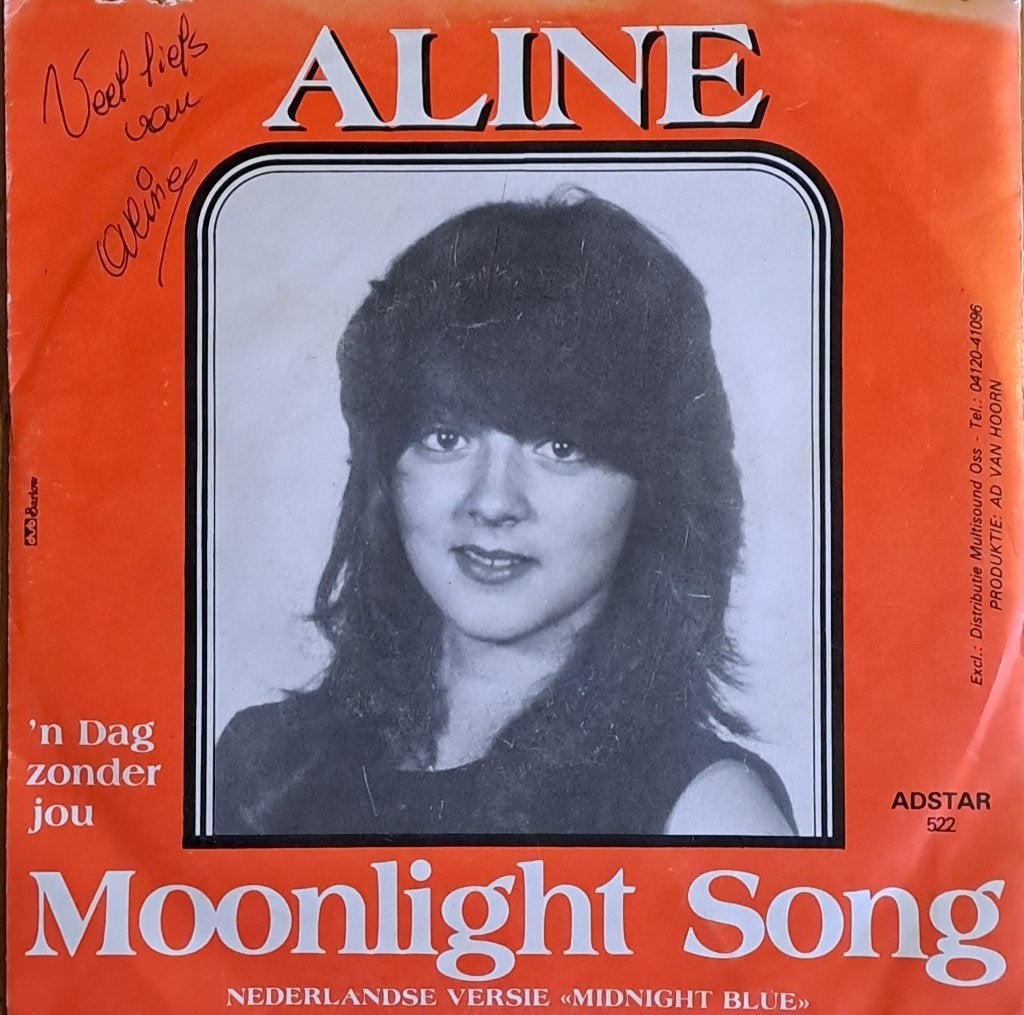 ALINE – Moonlight Song / 'n Dag Zonder Jou ( 45T Orig Belpop, Ophalen of Verzenden, Pop