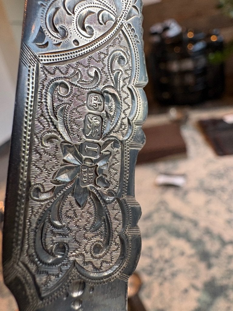 Sterling zilver Parelmoer setje bestek., Antiek en Kunst, Ophalen of Verzenden, Zilver