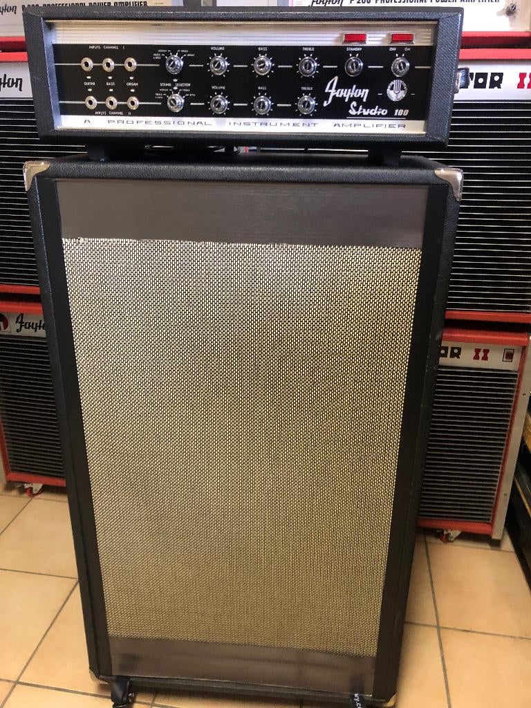 FAYLON STUDIO 100 TUBE AMP + CABINET 2X15+ EXTRA SET EL503!!, Muziek en Instrumenten, Ophalen, Gebruikt, Gitaar, 50 tot 100 watt