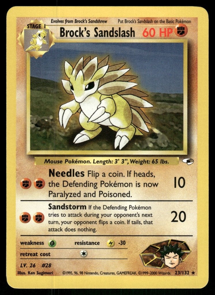 Brock's Sandslash 23/132 - Gym Heroes (NM), Verzenden, Gebruikt