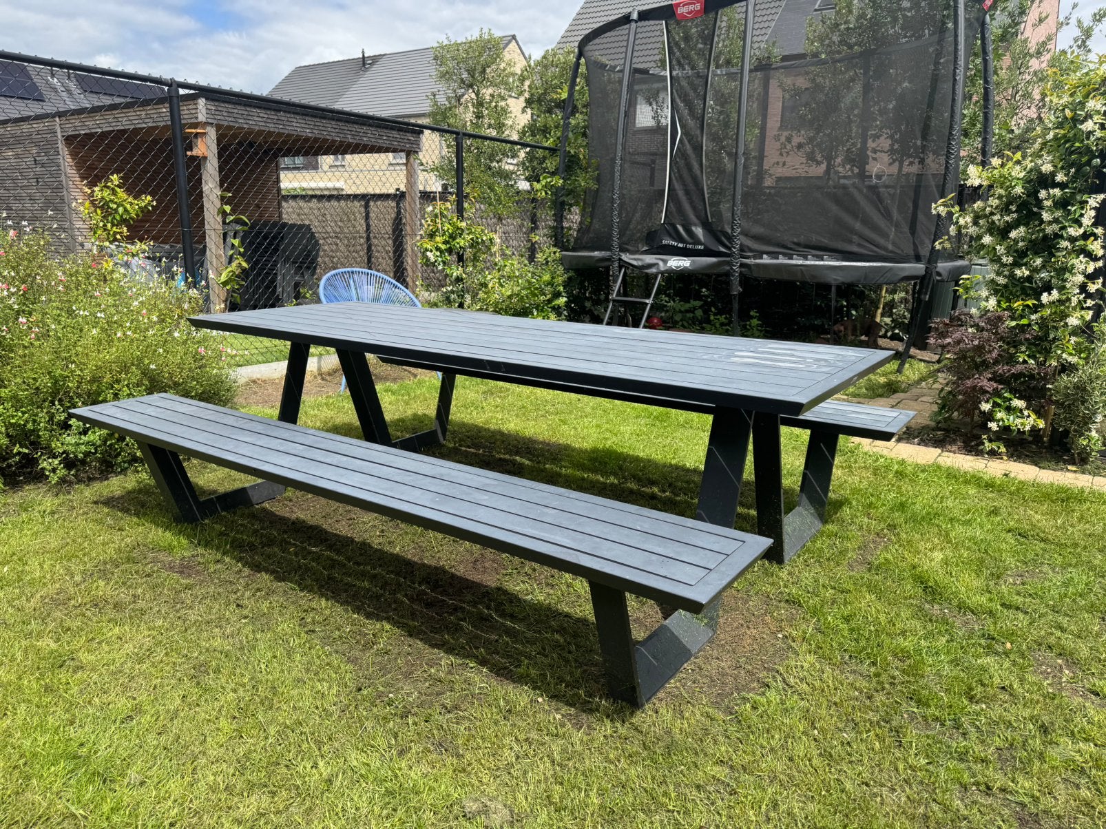 Aluminium picknicktafel 8 personen schade, Ophalen, Zo goed als nieuw, Aluminium
