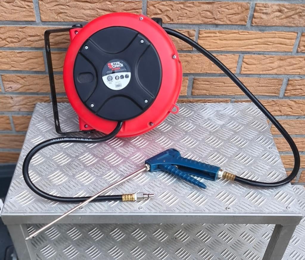 Metal Works Automatische Luchthaspel 7 m persluchtdarm, Doe-het-zelf en Bouw, Ophalen, Zo goed als nieuw