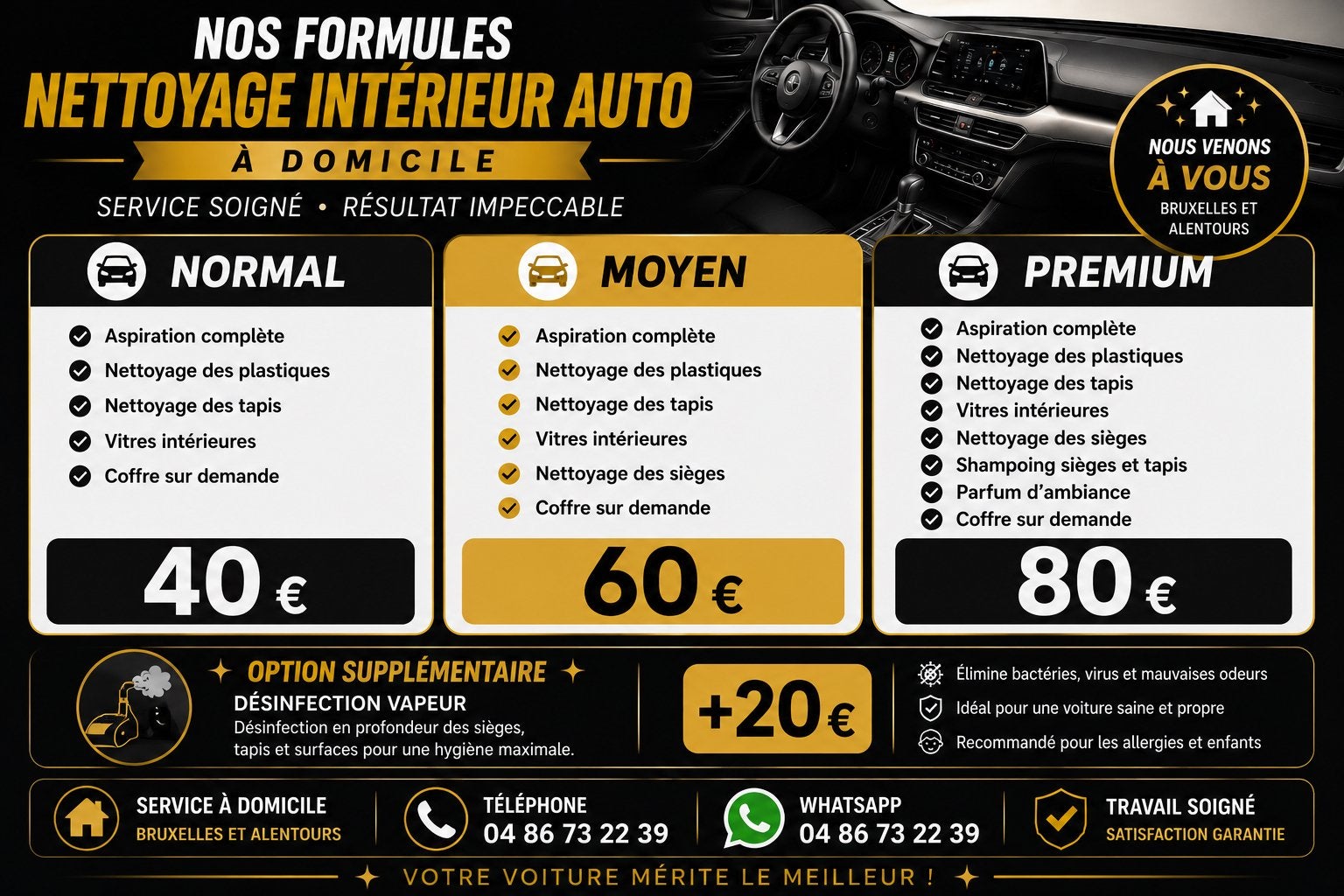 Nettoyage voiture, Enlèvement ou Envoi, Comme neuf
