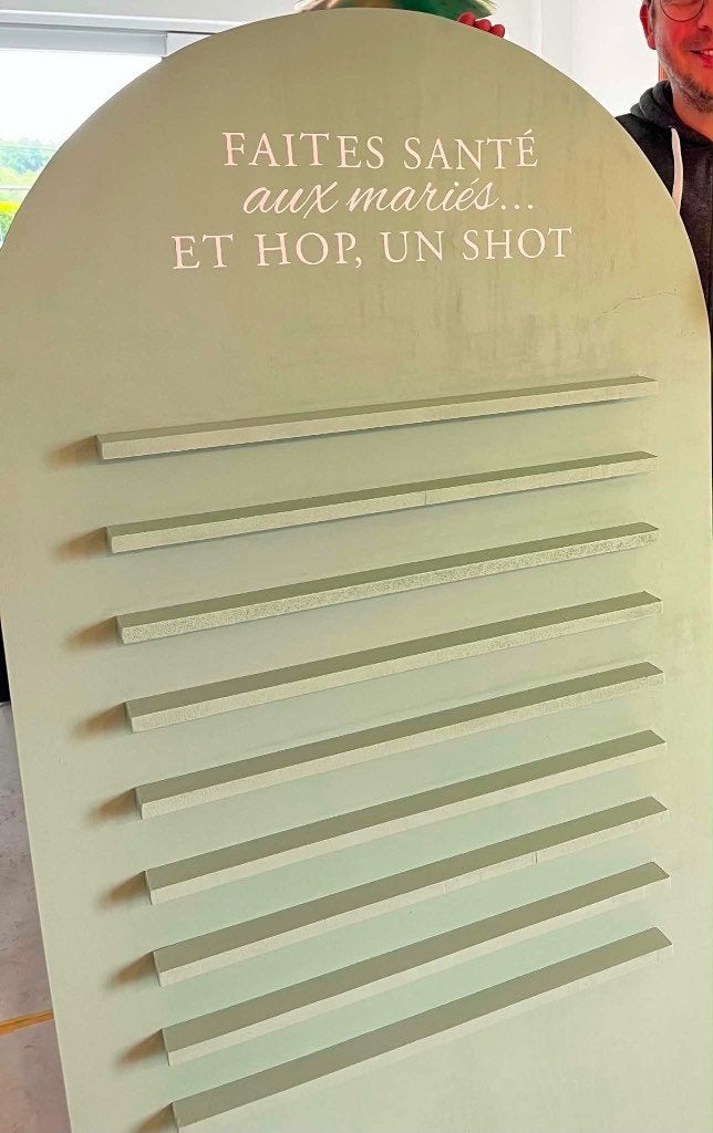 Panneau bar à shots pour mariage, Ophalen, Gebruikt