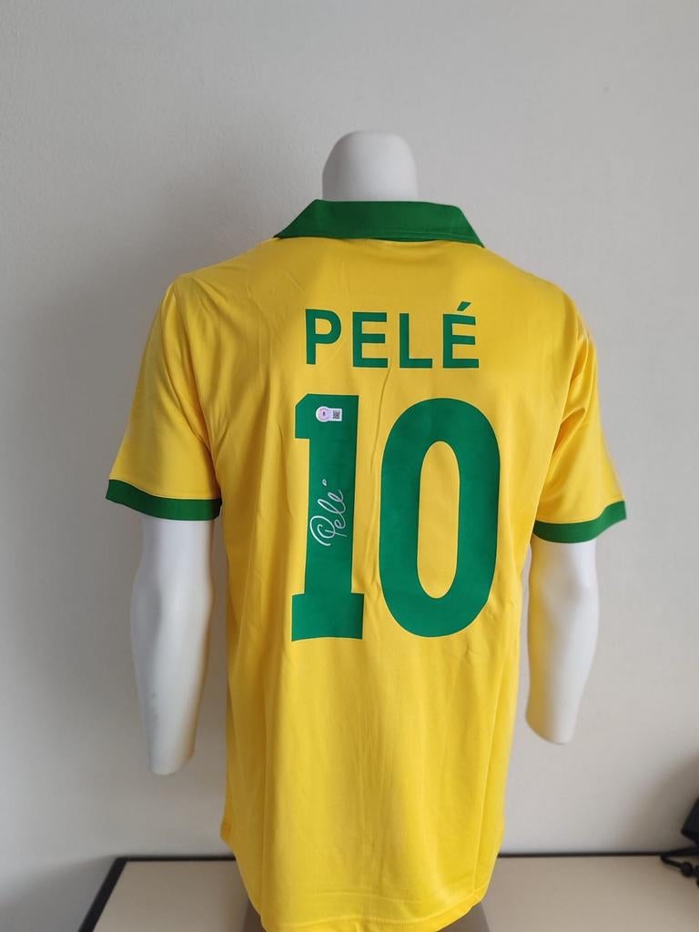 Chemise brésilienne signée Pelé avec manteau Beckett, Enlèvement ou Envoi, Neuf, Maillot