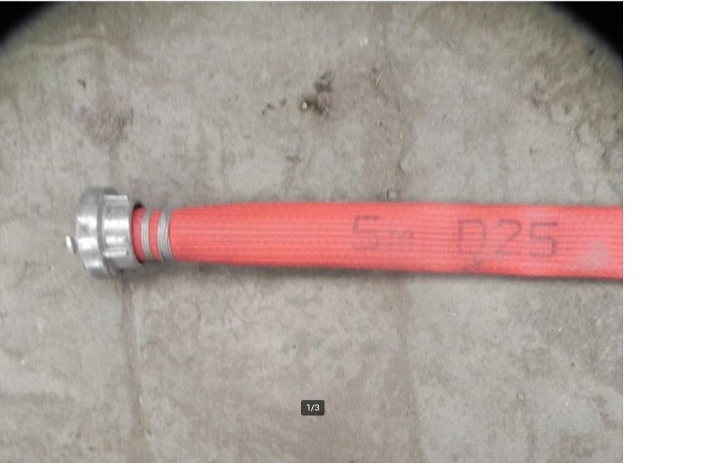 Brandslang Rood Plat oprolbaar 25mm 5m, Tuin en Terras, Ophalen, Gebruikt, Tuinslang