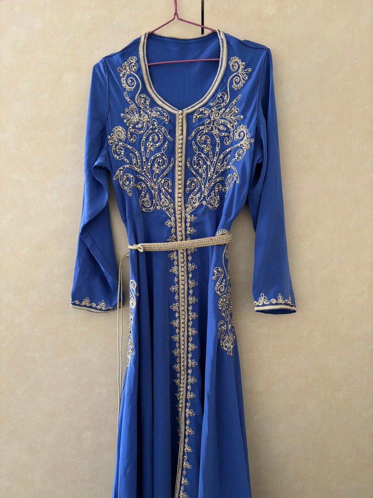 Caftan bleu taille M, Kleding | Dames, Maat 38/40 (M), Overige typen, Blauw, Ophalen of Verzenden