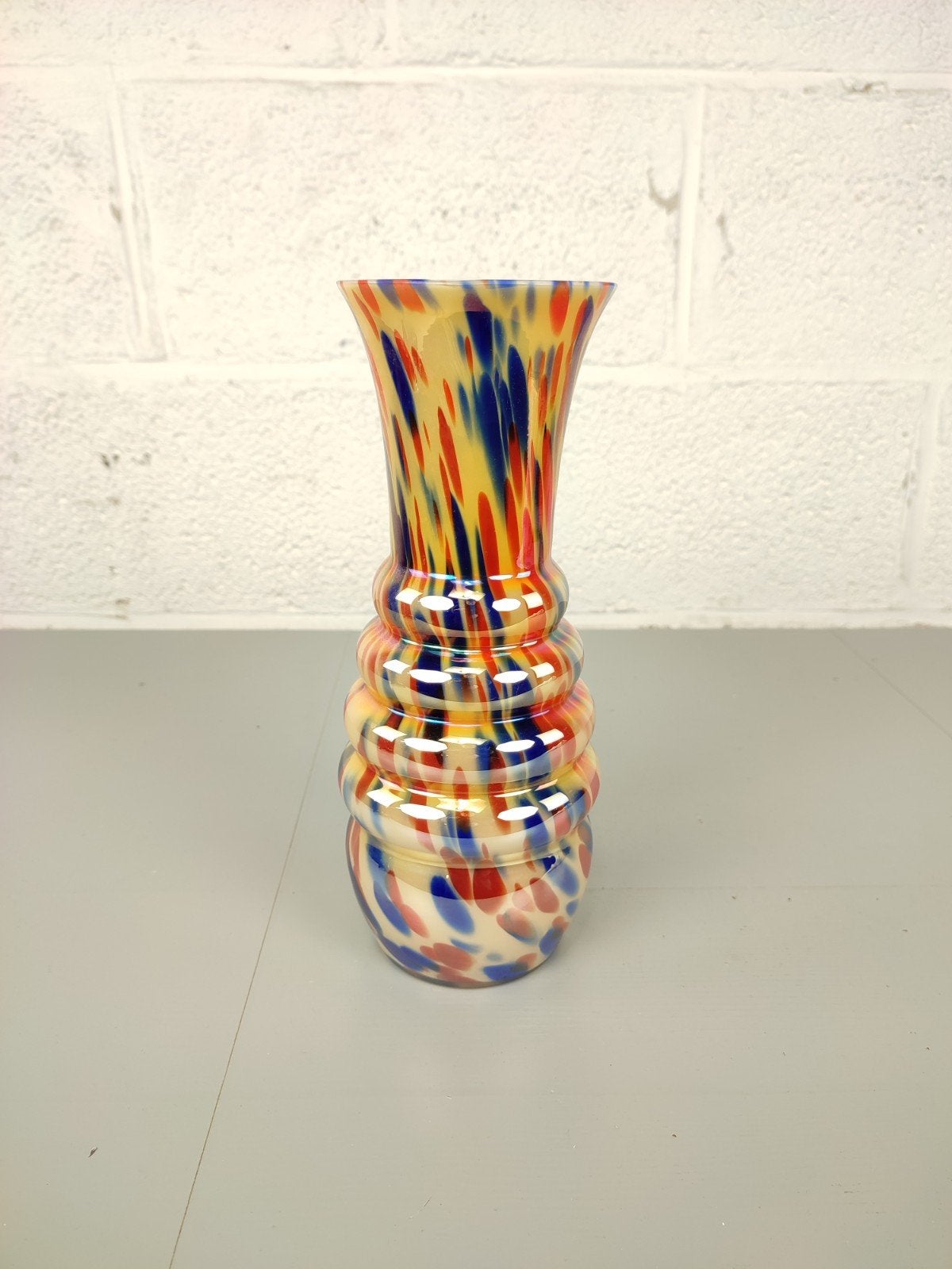 Antieke iriserende Kralik spetterglas vaas, Antiek en Kunst, Antiek | Glaswerk en Kristal, Ophalen of Verzenden