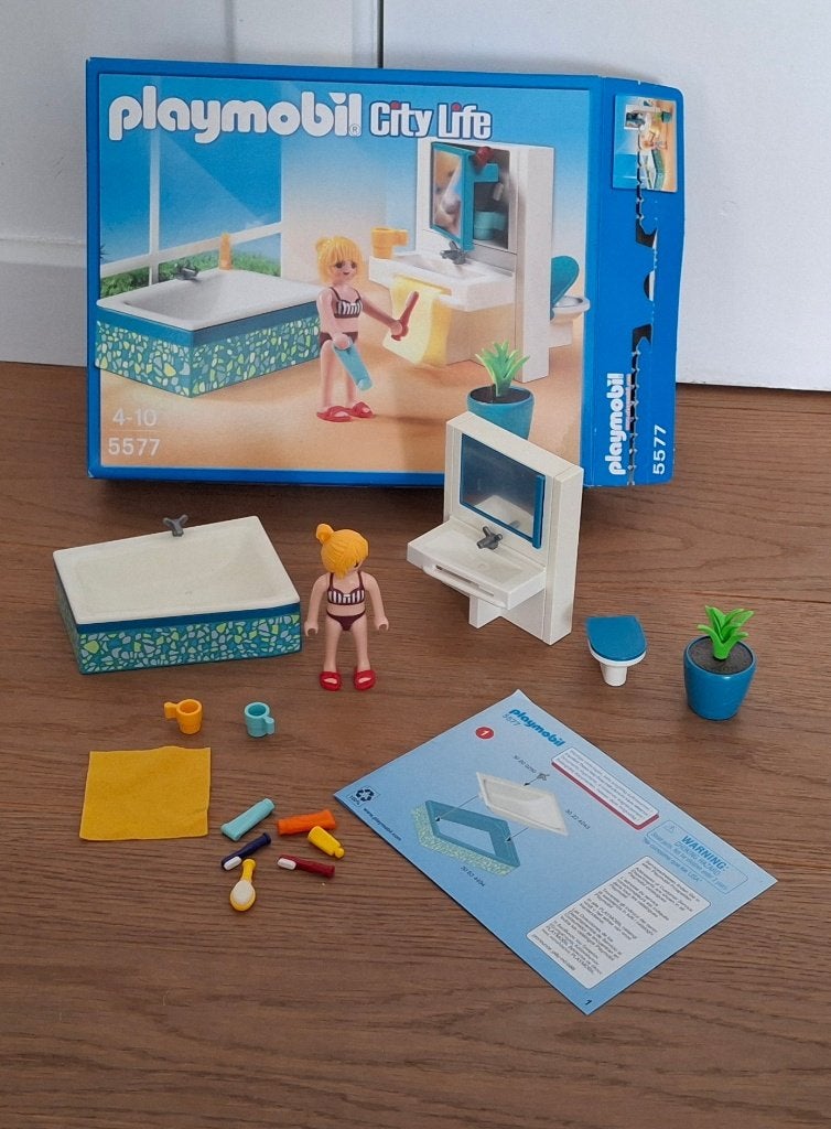 playmobil city life salle de bain pour maison moderne 5577, Utilisé, City life, Figurines, Kit complet