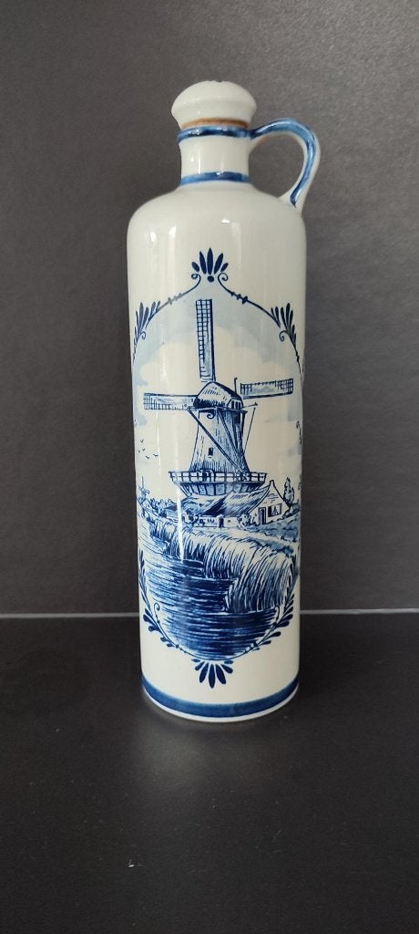 Vintage Delfts blauwe jeneverfles (1974)., Antiek en Kunst, Ophalen of Verzenden