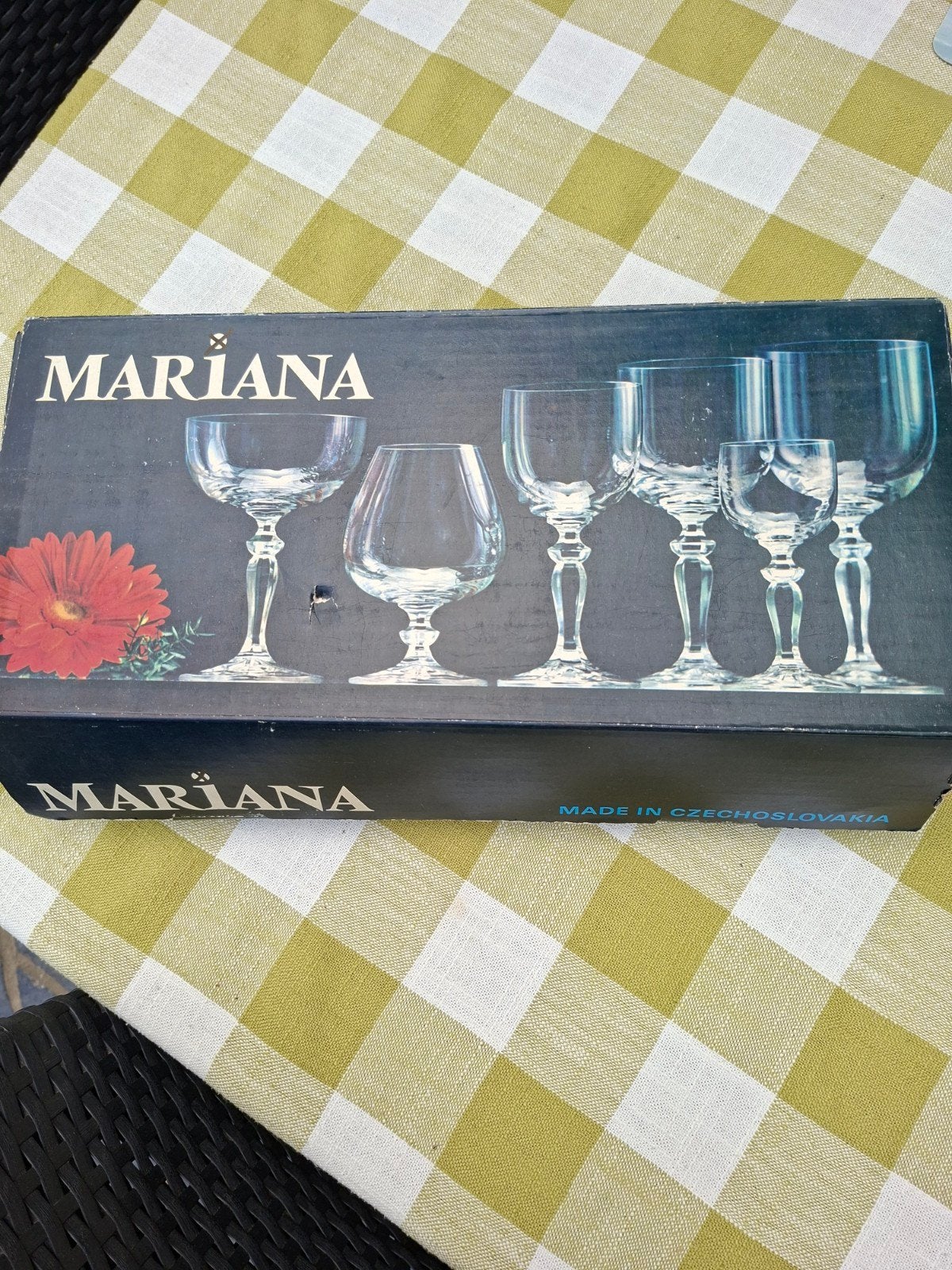 Vintage kristallen geslepen wijnglazen, Ophalen, Vintage