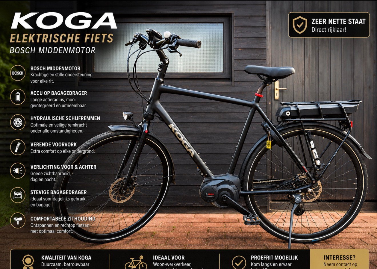 Elektrische fiets Koga, Fietsen en Brommers, Ophalen, Zo goed als nieuw
