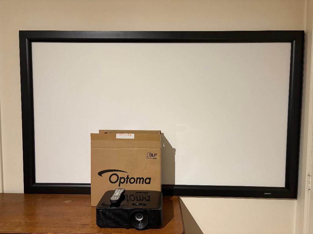 Optoma HD146X DLP Projector + scherm, Comme neuf, Enlèvement, DLP, Full HD (1080)