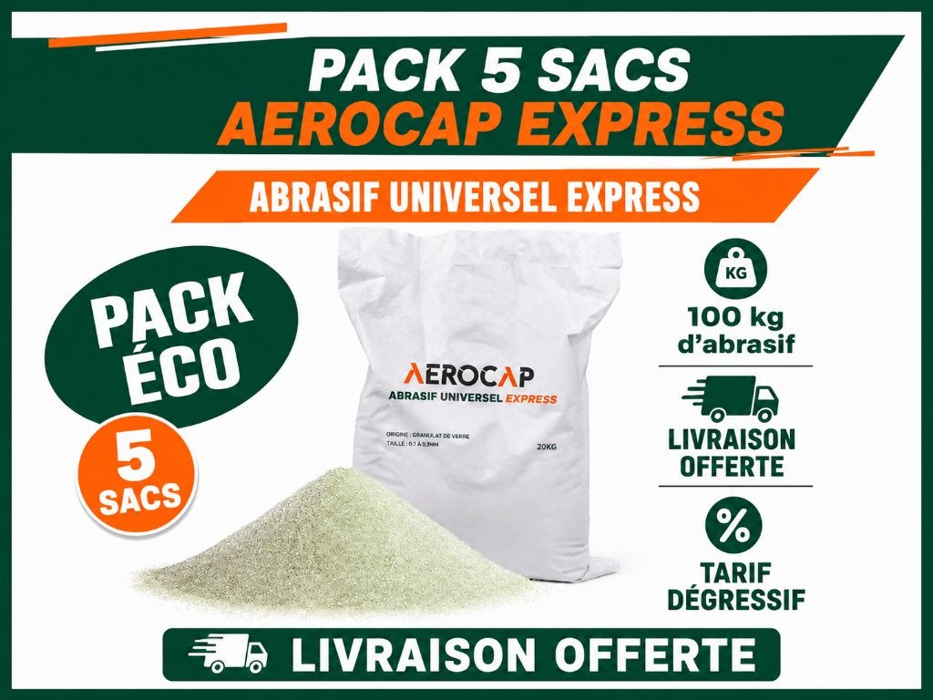 Pack de 5 sacs abrasif aerogommeuse sableuse AEROCAP EXPRESS, Verzenden, Nieuw