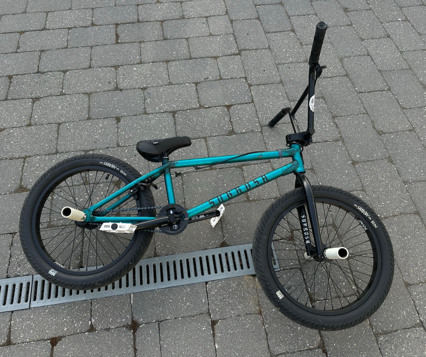 Subrosa BMX Freestyle Bike-Matte Translucent Teal, Fietsen en Brommers, Ophalen, Velgrem, Zo goed als nieuw, Voetsteunen