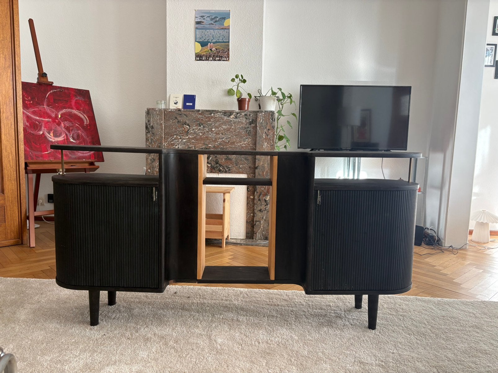 Uniek handgemaakt vintage dressoir, Huis en Inrichting, Ophalen, Gebruikt, 150 tot 200 cm, Vintage