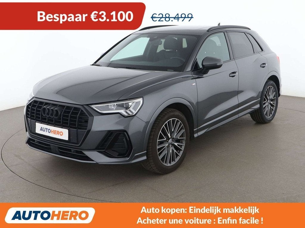 Audi Q3 35 TDI S Line (année de construction 2019), Autos, Audi, Cuir, Argent ou Gris, Achat, Noir