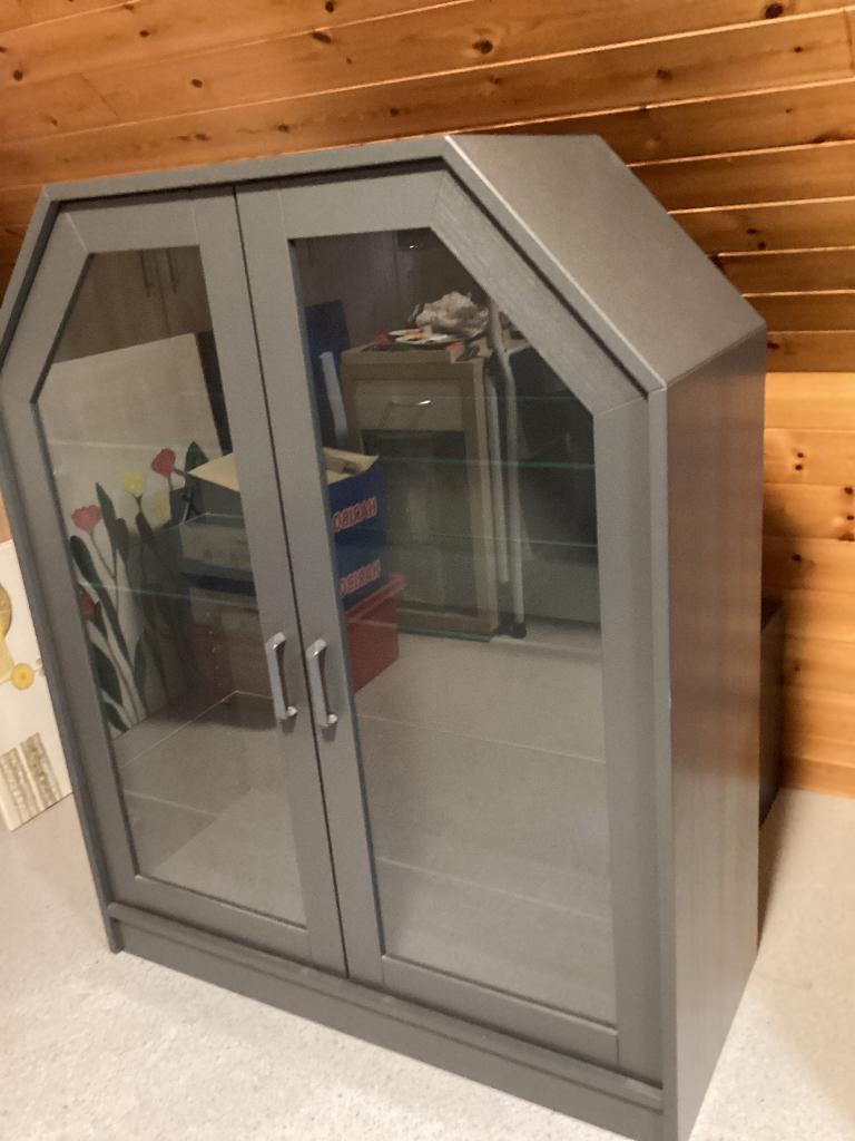 Wandmeubel grijs, Huis en Inrichting, Kasten | Wandmeubels, Zo goed als nieuw, Met deur(en), Overige houtsoorten, Ophalen