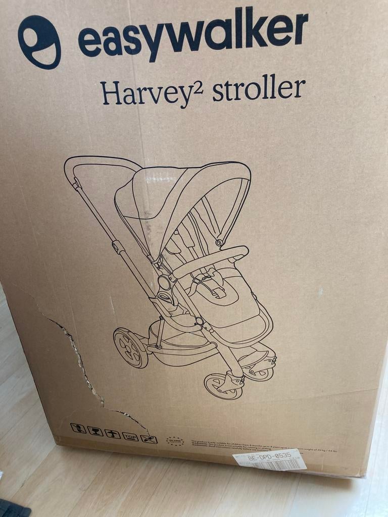 Easywalker Harvey 2, Kinderen en Baby's, Kinderwagens en Combinaties, Gebruikt, Combiwagen, Overige merken, Met reiswieg, Verstelbare duwstang