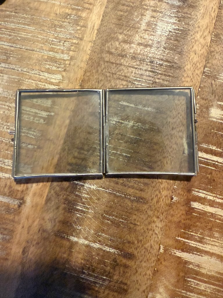 vintage metalen fotokader, kan ingeklapt worden, Ophalen of Verzenden