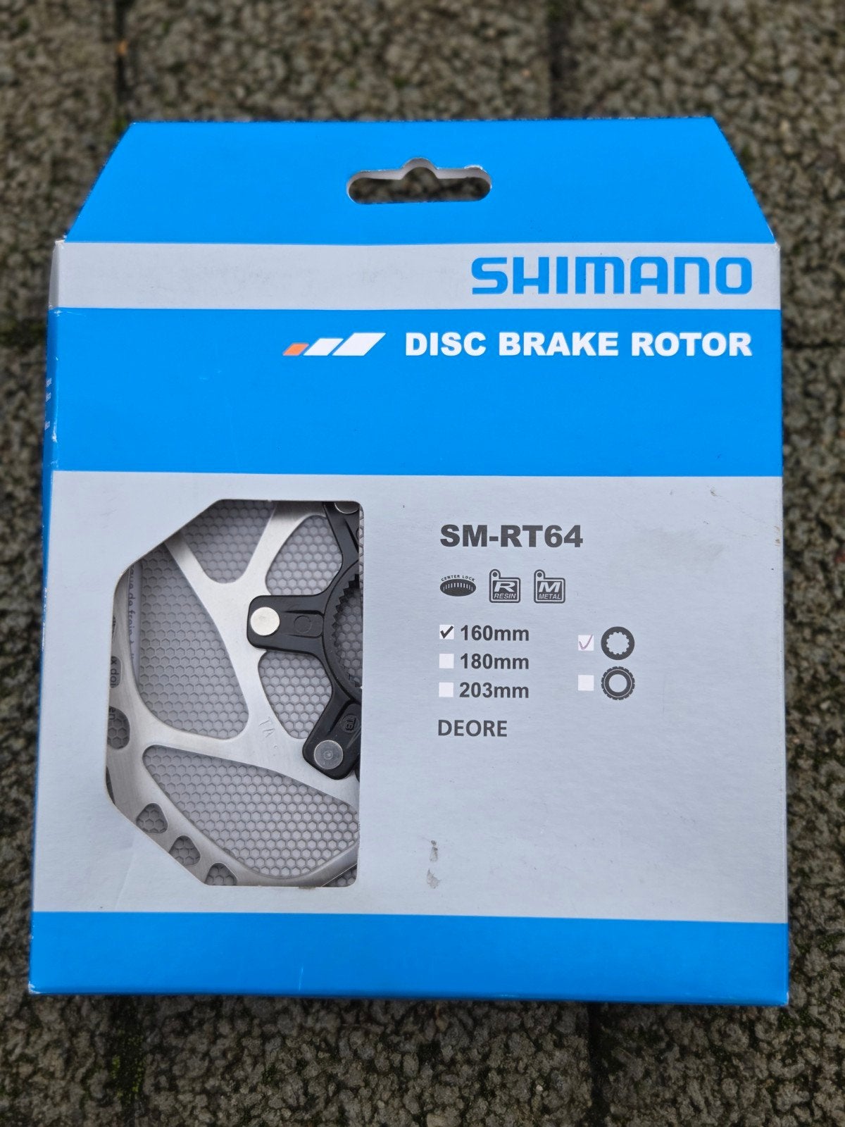 Nieuwe Shimano Deore SM-RT64 remschijf (160 mm, Center Lock), Fietsen en Brommers, Fietsonderdelen, Ophalen of Verzenden