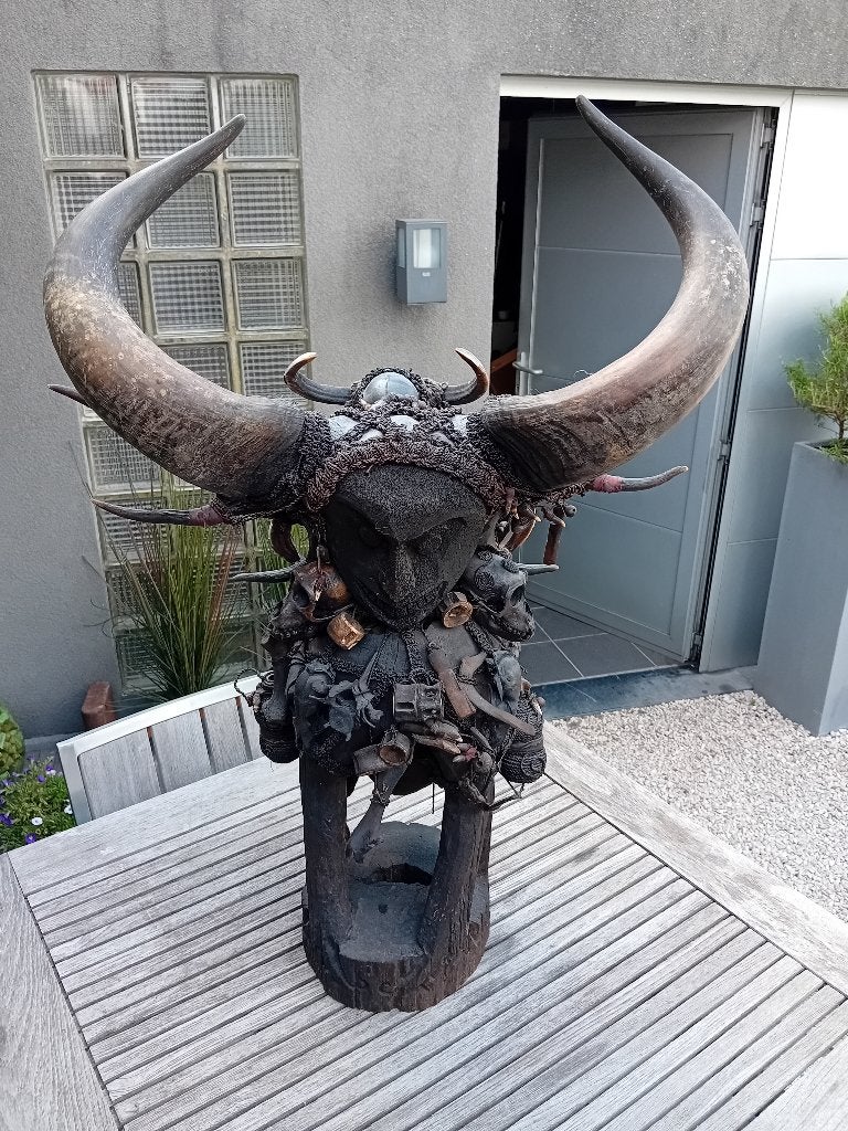 Afrikaans sculptuur, Bois, Fait main, Religion, 50 - 100 cm
