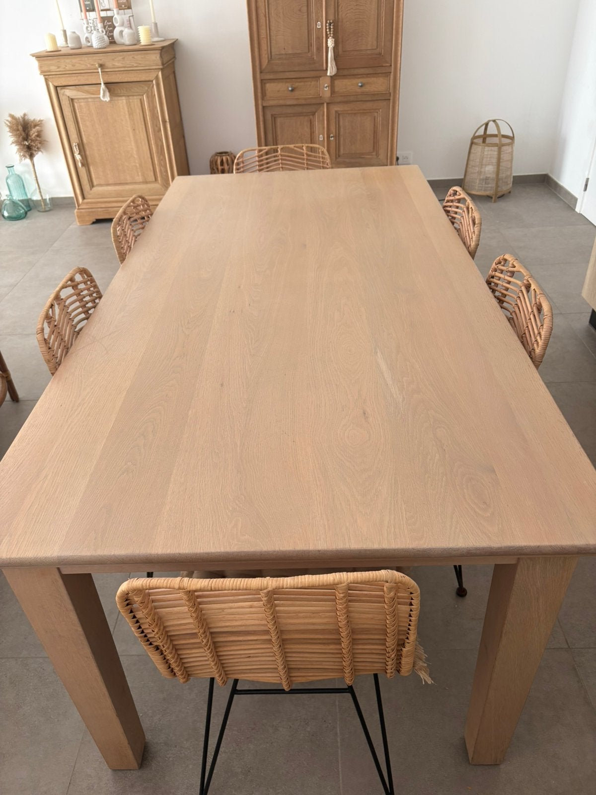 Table de salle à manger en chêne massif clair, Enlèvement, Comme neuf, Chêne