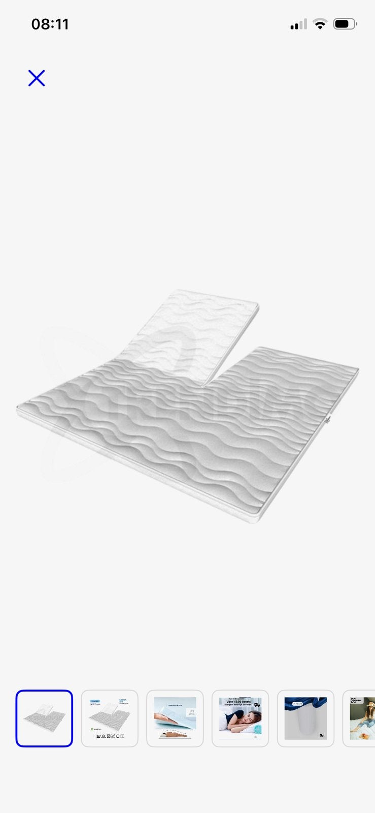 Splittopper matras, Ophalen, Zo goed als nieuw, 180 cm