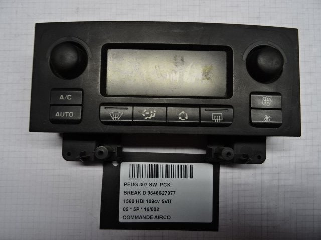 PANNEAU DE COMMANDE CLIMATISATION 307 SW (3H) (9646627977), Kontakt-peugeot@peugeot.com, Utilisé, Peugeot Deutschland GmbH, Bahnhofsplatz
65423  Rüsselsheim, DE