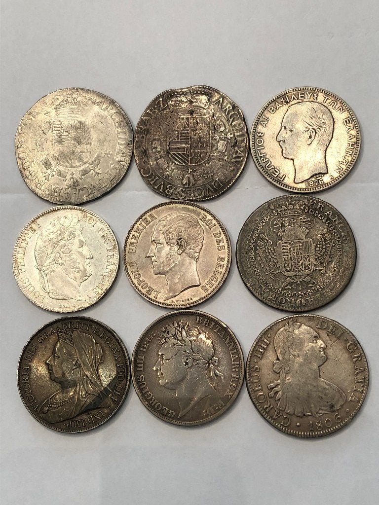 Munten zilver lotje diverse types en landen mix 9 stuks !!, Postzegels en Munten, Munten | België, Ophalen of Verzenden, Zilver