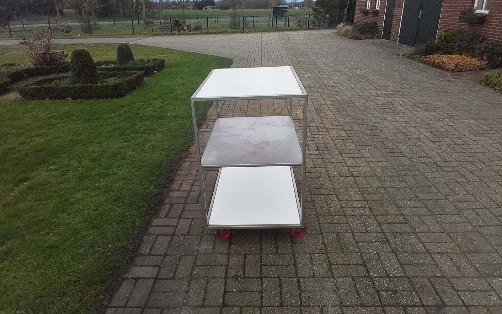 Serveerwagen, plateauwagen RVS, Doe-het-zelf en Bouw, Transportwagens, Ophalen