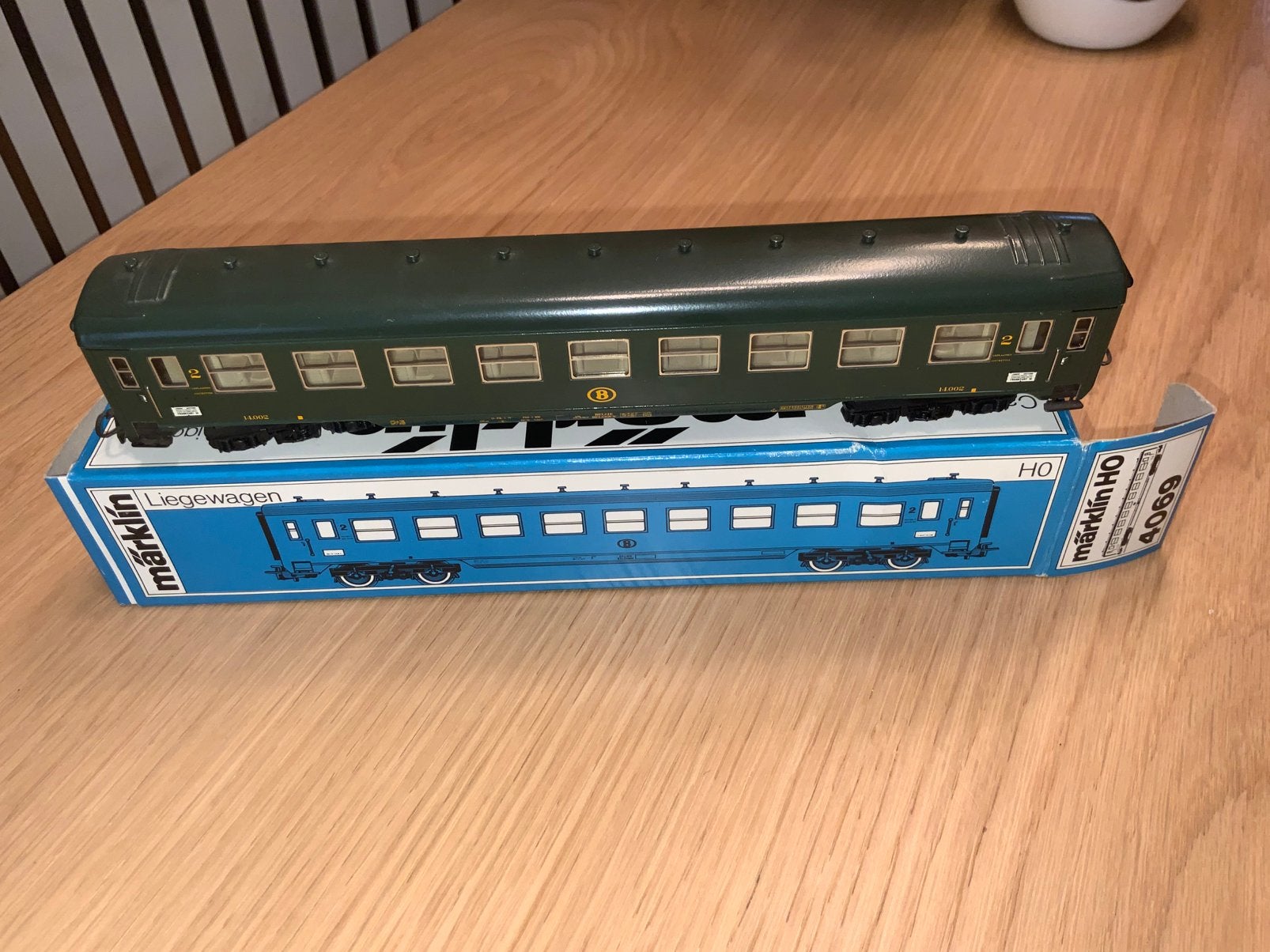 MARKLIN 4069 SNCB GROENE PERSONENAUTO 1400 2, Ophalen of Verzenden, Zo goed als nieuw