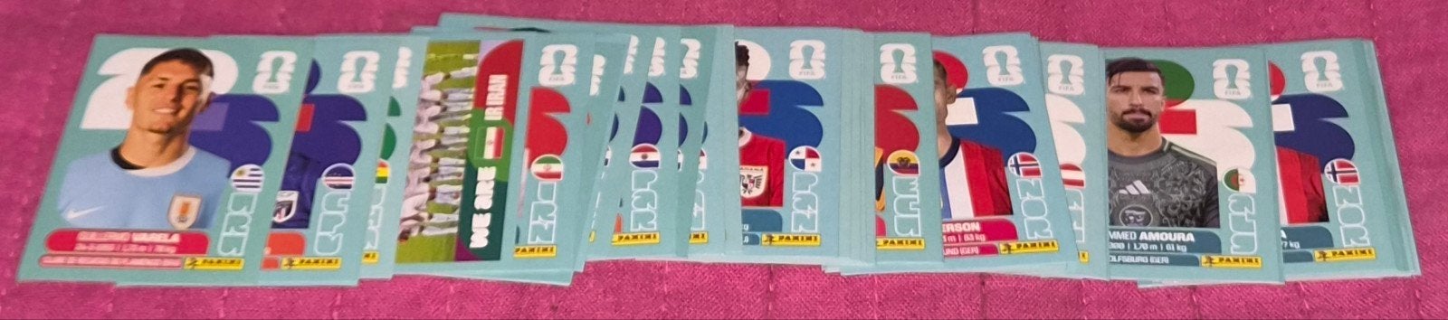 +- 50 Panini World Cup-stickers uit 2026 te koop, Verzamelen, Ophalen of Verzenden, Nieuw, Overige typen