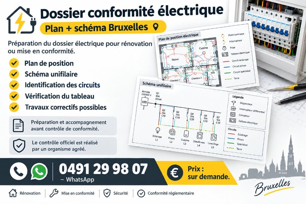 Dossier conformité électrique – Plan + schéma Bruxelles, Bricolage & Construction, Enlèvement, Neuf