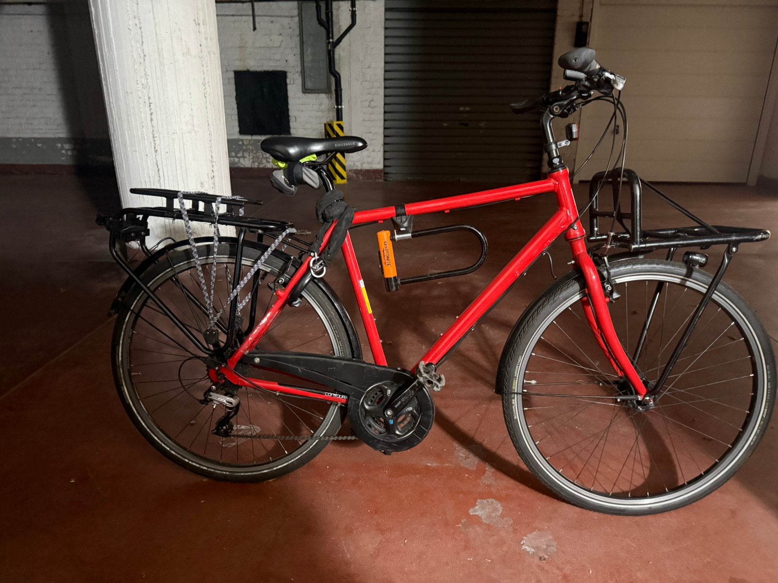 Vélo ville Contura FE-4 rouge L – Shimano 24v, full options, Vélos & Vélomoteurs, Autres marques, Frein sur jante, 57 à 61 cm
