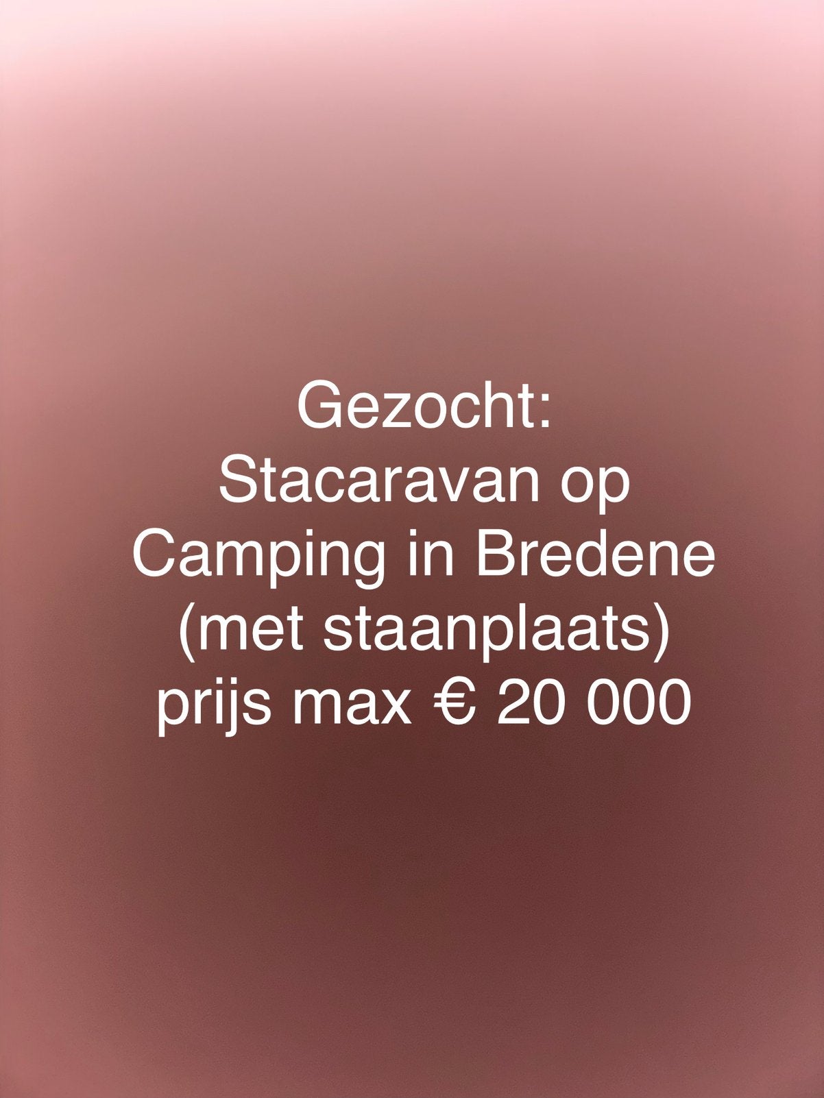 Gezocht: stacaravan in Bredene, Caravans en Kamperen, Stacaravans