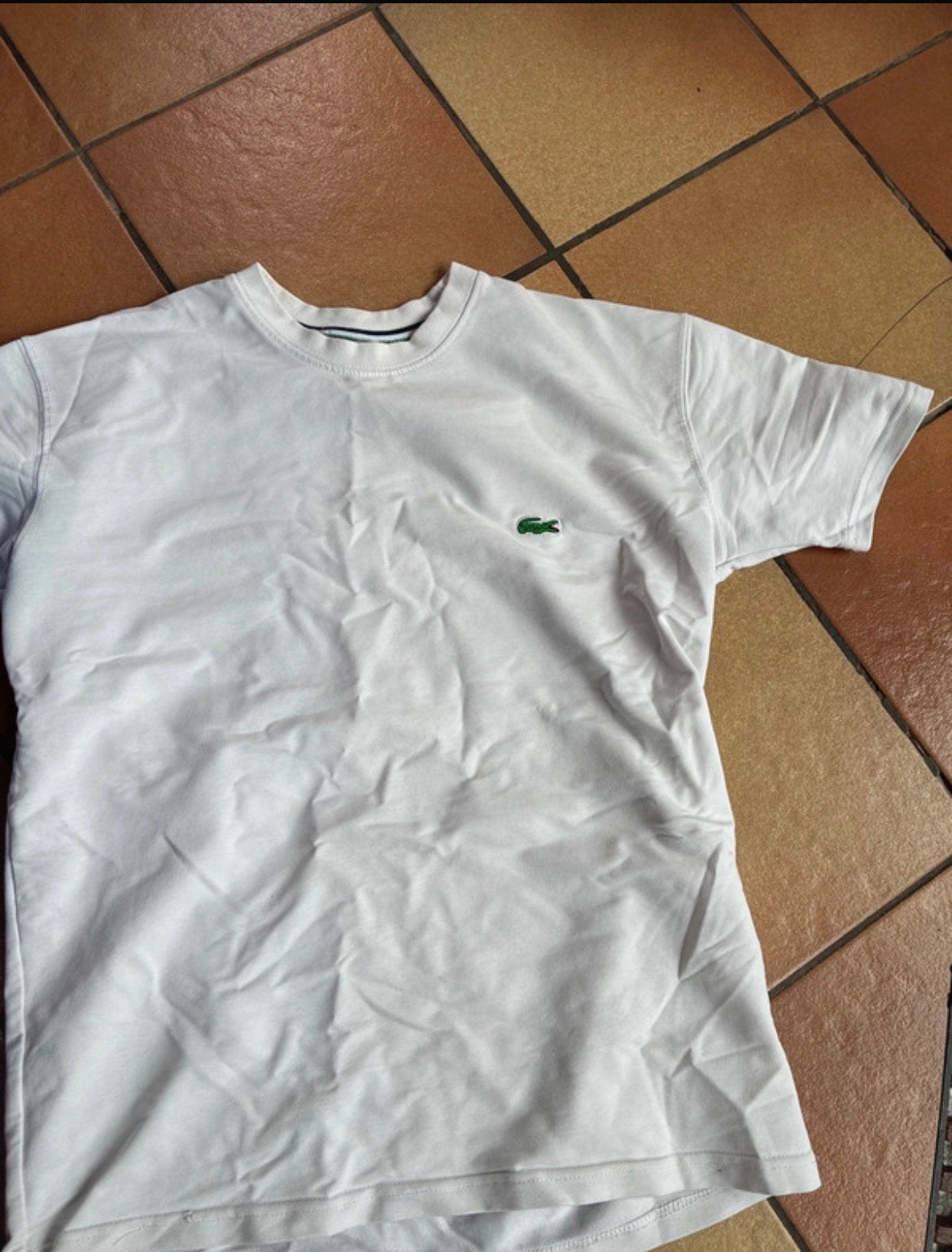 Lacoste t shirt, Verzenden, Zo goed als nieuw, Maat 46 (S) of kleiner, Wit