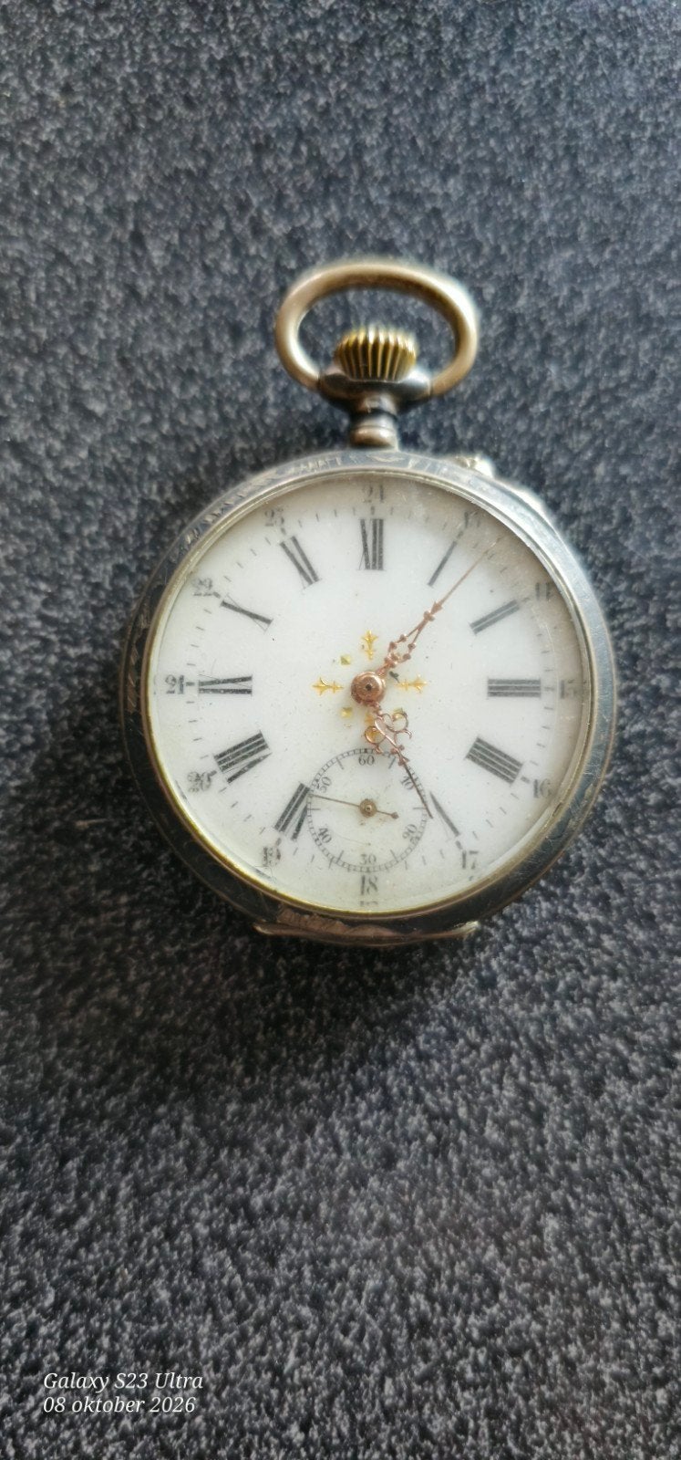 Antiek zakhorloge-Cylindre de Precision  ( ca 1900 ), Ophalen, Zakhorloge, 1900 tot 1930, Verguld