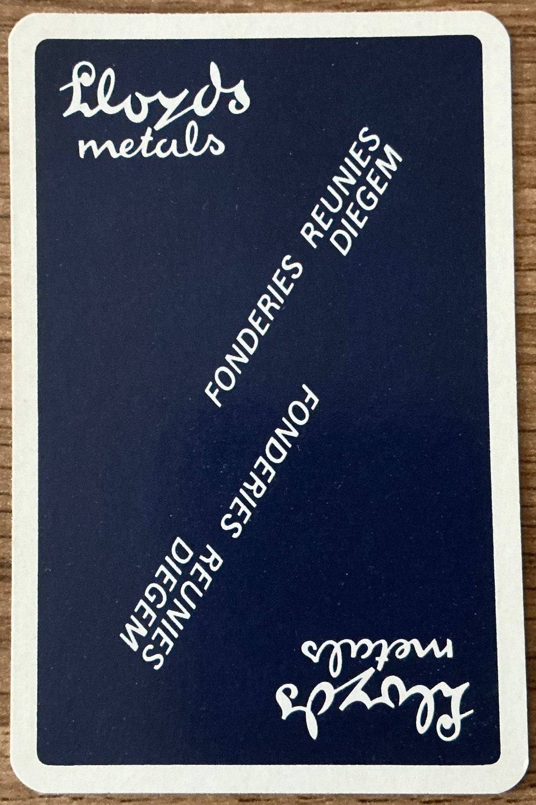 Speelkaart LLOYDS METALS/DIEGEM, Ophalen of Verzenden, Zo goed als nieuw, Speelkaart(en)