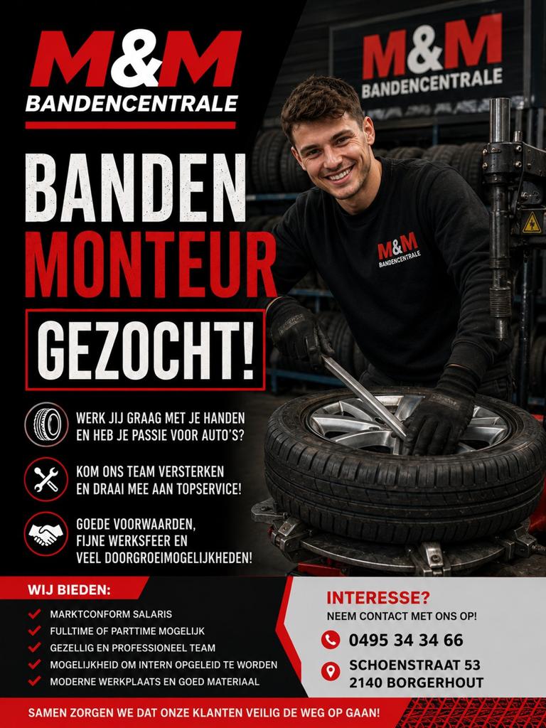 Banden monteur gezocht