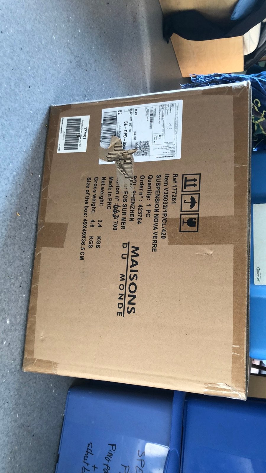Nieuw: glazen lamp maison du monde, Ophalen, Nieuw, Glas