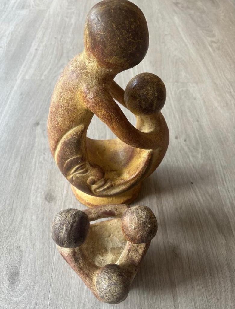 2 nieuwe Latijns-Amerikaanse terracotta standbeelden - 40€, Ophalen of Verzenden, Nieuw, Mens