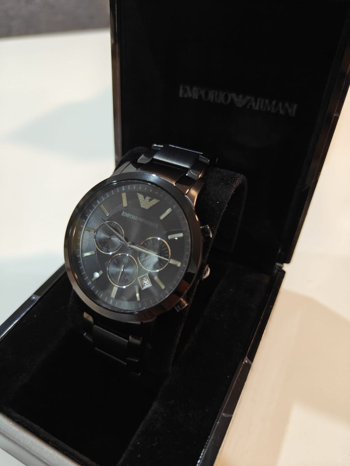 Emporio Armani AR2453 Renato, Ophalen, Zo goed als nieuw, Polshorloge, Overige merken